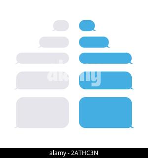 Satz Sprechblasen im Chat. Sprechblasen im flachen Design. Sammlung von Sprechblasen im Chat. Stock Vektor