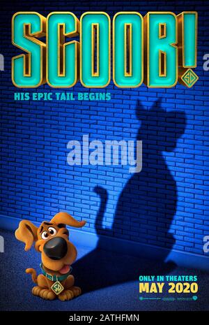 Scoob! (2020) unter der Regie von Tony Cervone und mit Frank Welker, Mckenna Grace, Mark Wahlberg und Zac Efron in den Hauptrollen. Scooby nimmt seine größte Herausforderung an, um Cerberus, den Geisterhund, zu stoppen, der die Dogpokalypse entfesselt! Stockfoto