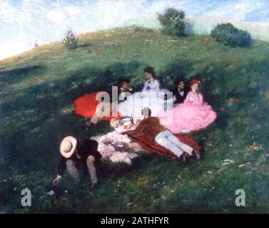 PAL Szinyei Merse Ungarisches Schulpicknick im Mai 1873 Öl auf Leinwand (128 x 163,5 cm) Budapest, Magyar Nemzeti Galeria Stockfoto