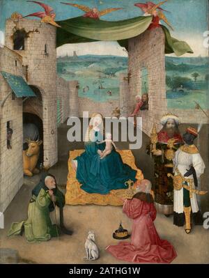 Hieronymus Bosch Dutch School Die Anbetung des Magi c.1475 Öls auf Goldeiche (71,1 x 56,5 cm) New York, Dem Metropolitan Museum of Art Stockfoto