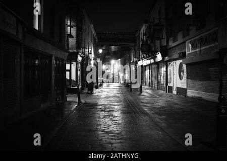 Stockport Underbank bei Nacht Stockfoto