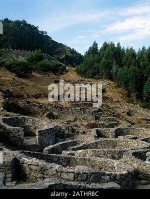 Castro von Santa Tegra. Bleiben. A Guarda, Provinz Pontevedra, Galicien, Spanien. Stockfoto