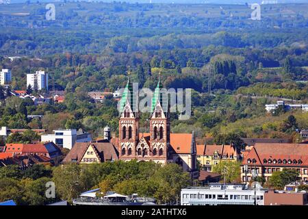 Herz Jesu Kirche Freiburg ist eine Stadt in Deutschland mit vielen historischen Sehenswürdigkeiten Stockfoto