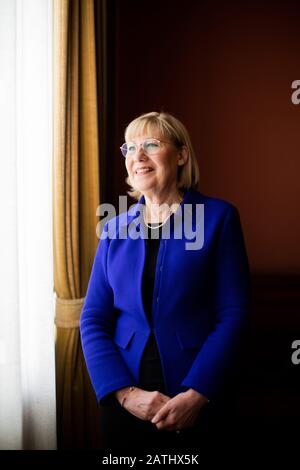 Essen, Deutschland. Februar 2020. Ursula Gather, Vorsitzende des Kuratoriums der Alfried-Stiftung von Bohlen und Halbach, in der Villa Hügel untergebracht. Credit: Rolf Vennenbernd / dpa / Alamy Live News Stockfoto