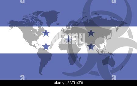 Honduras kennzeichnet das Konzept des globalen Krankheitsausbruchs Stockfoto