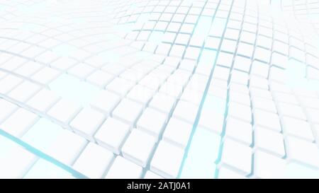 Abstrakter Futuristischer Hintergrund Der Weißen Kubischen Wingenden Oberfläche Stockfoto