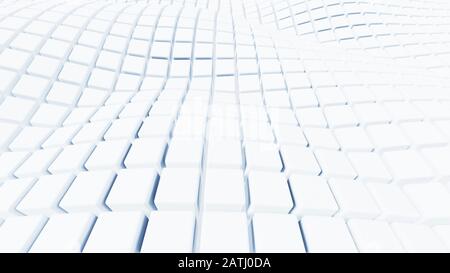 Abstrakter Futuristischer Hintergrund Der Weißen Kubischen Wingenden Oberfläche Stockfoto