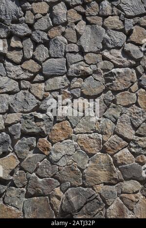 Stonewall, mit Naturstein dekorierte Mauer, Nahaufnahme Stockfoto