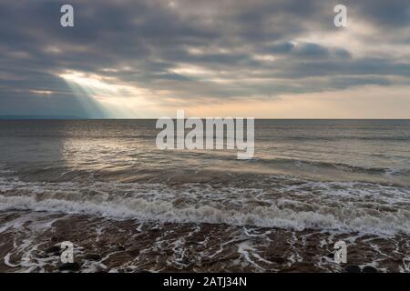 Blick von Westen ho! Devon an einem bewölkten Tag Stockfoto