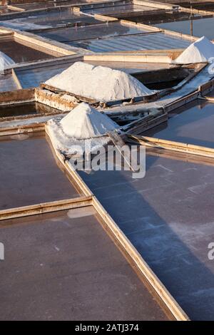 Salzpfannen am Rio Maior, Portugal Stockfoto