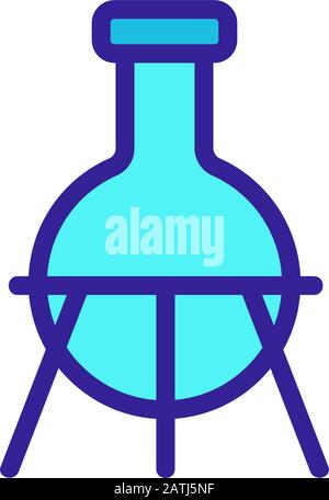 Reagenzglas auf dem Standsymbol Vektor. Isolierte Darstellung des Kontursymbols Stock Vektor