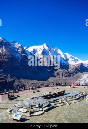 Kaiser Franz Josef Hoehe mit Pasterze und Großglockner, hohe Tauern, Nationalpark Hohetauern, Großglockner Hochalpenstraße, Oberösterreich Stockfoto