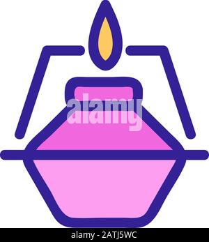 Lampe zum Brennen von Symbolvektoren. Isolierte Darstellung des Kontursymbols Stock Vektor