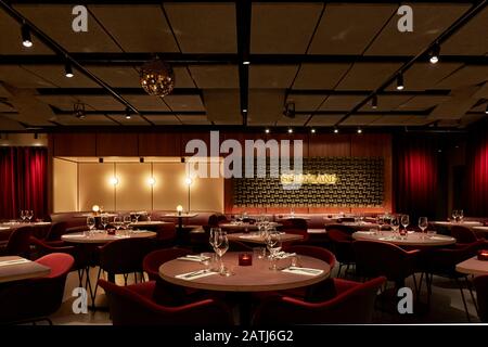 Sitzgelegenheiten im Restaurant. Spiritland Royal Festival Hall, London, Großbritannien. Architekt: N/a, 2019. Stockfoto