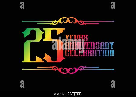 25 Jahre Firmenlogo Vorlage, Geburtstag mit Vector Design Stock Vektor