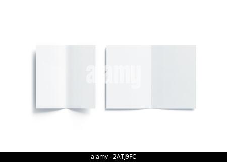 Blank weiß zwei gefaltet a5 und dl Broschüre Nachbau, Stockfoto