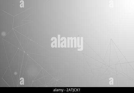 Abstrakter polygonaler Hintergrund mit verbundenen Linien und Punkten. Minimalistisches geometrisches Muster. Molekularstruktur Stock Vektor