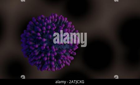 3D-Rendering von ansteckenden HIV-AIDS, Flur oder Coronavirus 3D-Rendering Stockfoto