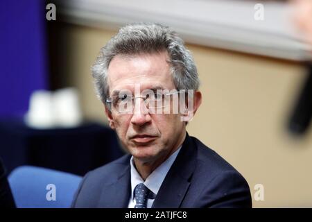 Italien, Rom, 29. januar 2020: Gaetano Manfredi, italienischer Minister für Universität und Forschung, nimmt an der Unterzeichnung einer strategischen Vereinbarung für Teil Stockfoto