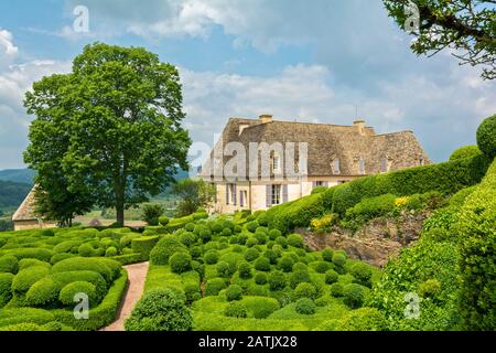 Frankreich, Dordogne, Vezac, Jardins de Marqueyssac, Chateau 19C, Gärten Stockfoto