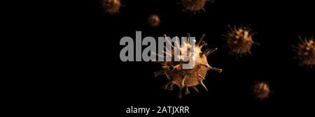 Mikroskopische Ansicht der Grippeviruszellen Stockfoto