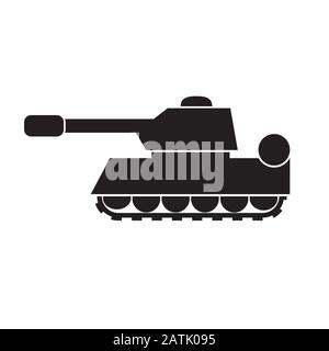 Symbol für die Silhouette des Tanks auf einem weißen, isolierten Hintergrund. Vektorbild. Stock Vektor