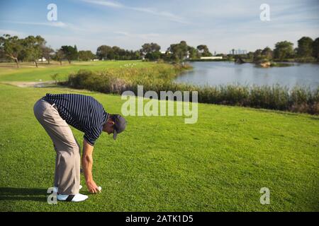 Golfspieler, Golf spielen Stockfoto