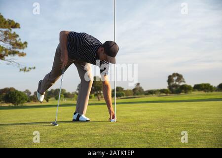 Golfspieler, Golf spielen Stockfoto