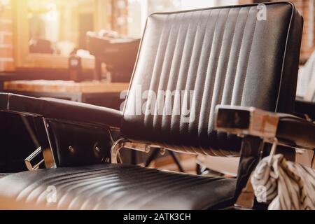 Barbershop Sessel Banner. Moderner Friseursalon und friseursalon, herrenfriseur Stockfoto