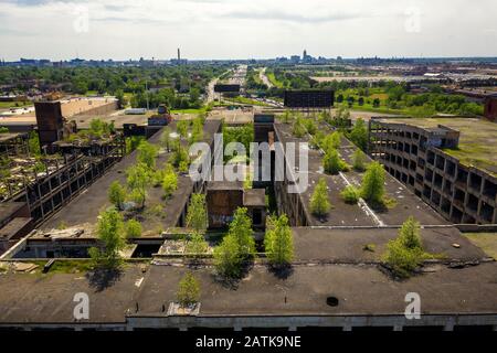 Packard Automotive Plant in East Side von Detroit, Michigan Stockfoto