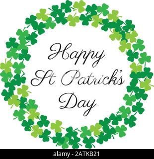 Vektor-Illustration von St. Patrick's Day Hintergrund mit Shamrock-Rahmen. Happy ST. Patrick's Day. Stock Vektor