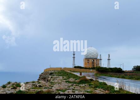 Die Radarstation in Dingli, Malta, wurde im März 1939 als erste Radarstation außerhalb des Vereinigten Königreichs eingerichtet (Air Minsitry Experimental Station). Stockfoto