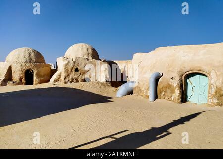 Nefta, Tunesia - 29. Juni 2019. Star Wars Tatooine Dörfer in Tunesien Stockfoto