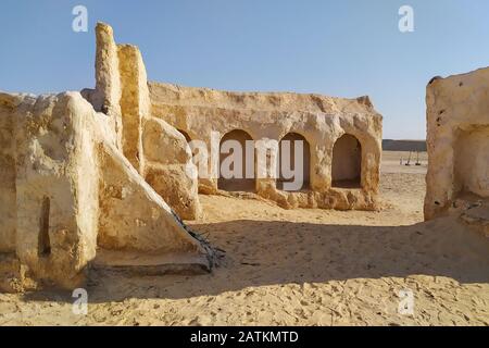 Nefta, Tunesia - 29. Juni 2019. Star Wars Tatooine Dörfer in Tunesien Stockfoto