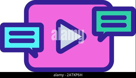 Untertitel zu den film Symbol Vektor. Isolierte Kontur symbol Abbildung Stock Vektor