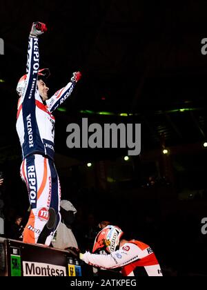 Barcelona, SPANIEN - 02. FEBRUAR:.Trial Indoor Solo Moto Barcelona 2020 in Palau Sant Jordi. (Foto nach DAX/ESPA-Images) Stockfoto