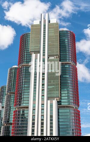 International Towers in Sydney in der Nähe von Barangaroo Wharf an einem sonnigen Tag Stockfoto