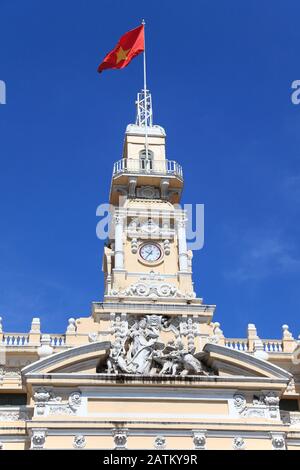 Peoples Committee Building, Rathaus, Hotel de Ville, Ho-Chi-Minh-Stadt, Saigon, Vietnam, Südost-Asien, Asien Stockfoto