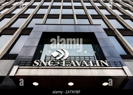 Montreal Quebec Kanada 25. Januar 2020: SNC Lavalin auf Bouldevard de Maisonneuve vor dem Gebäude Stockfoto