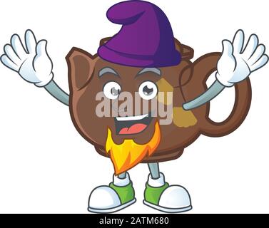 Süßer Teekoot-Maskottchen-Cartoon, gekleidet als Elf Stock Vektor