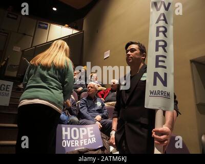 Fairfield, Iowa, USA. Februar 2020. Fairfield Iowa Bewohner caucus am 3. Februar Credit: Sue Dorfman/ZUMA Wire/Alamy Live News Stockfoto