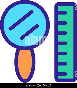 Alte Spiegelung und Linie des Vektorsymbols. Isolierte Darstellung des Kontursymbols Stock Vektor