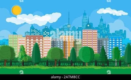 Stadt park Konzept Stock Vektor