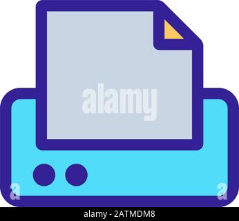 Symbolvektor für Dokumente drucken. Isolierte Darstellung des Kontursymbols Stock Vektor