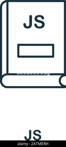 Js-Zeilensymbol. Schlanker Designstil aus der Programmer-Symbolsammlung. Einfaches js-Symbol für Infografiken und Vorlagen Stock Vektor