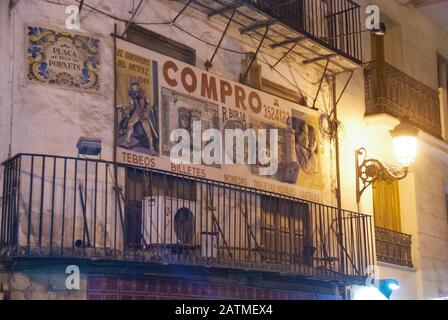 Valencia City Spanien Nacht Bild der Gebäude in Der Altstadt Valencia Stockfoto