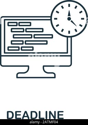 Symbol für Terminzeile. Schlanker Designstil aus der Programmer-Symbolsammlung. Einfaches Terminsymbol für Infografiken und Vorlagen Stock Vektor