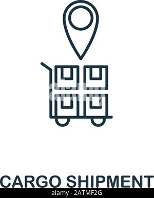 Symbol für Frachtversand. Schlankes Design aus der Kollektion von Logistiksymbols. Einfaches Symbol für den Versand von Frachtgut für Infografiken und Vorlagen Stock Vektor