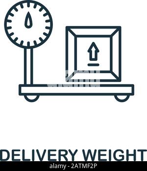 Symbol für Liefergewichtlinie. Schlankes Design aus der Kollektion von Logistiksymbols. Symbol für einfaches Liefergewicht für Infografiken und Vorlagen Stock Vektor