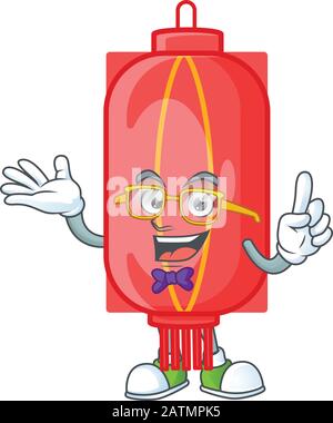 Cartoonfigur des traditionellen Papierdesigns Geek chinese Stock Vektor